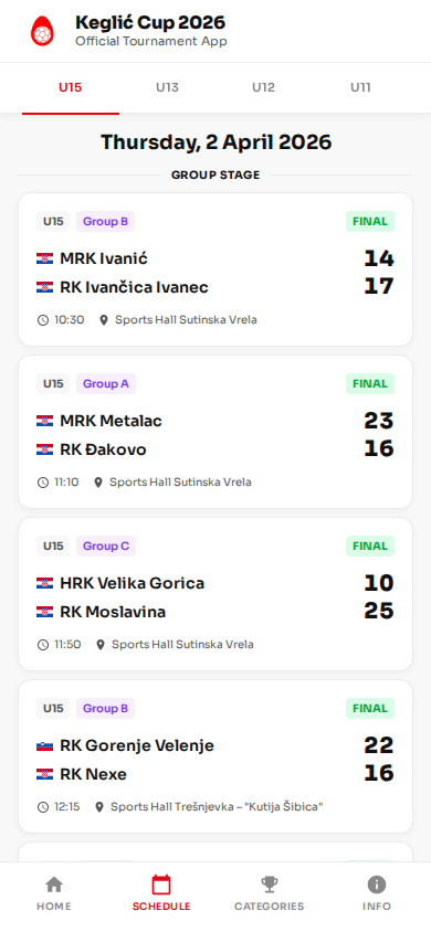 Match schedule